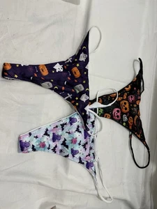 3 Pack Womens Mini Thong G-string Panties Seamless Bikini Underwear Halloween - Picture 1 of 2