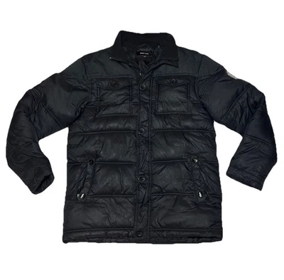 Chaqueta acolchada negra Diesel acolchada negra talla 18/20 cremallera completa abrigo bordado Foto 1 de 4