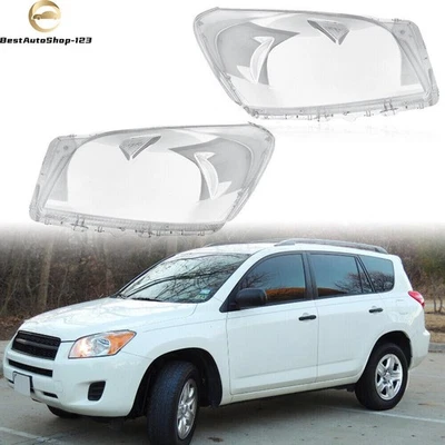 Pair Headlight Headlamp Clear Lens Shell Cover Housing For Toyota RAV4 2009-2012 - Image 1 of 4