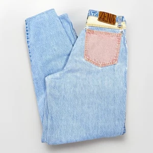 Vintage Color Block Jeans Zena Taper Leg Button Fly Wmn 7 27x30 gut getragen wie abgebildet - Bild 1 von 24