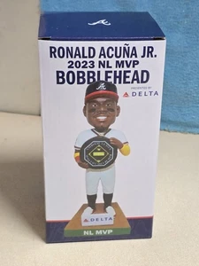 Ronald Acuna Jr Atlanta Braves 2023 NL National League MVP Bobble Head Delta NIB - Picture 1 of 3
