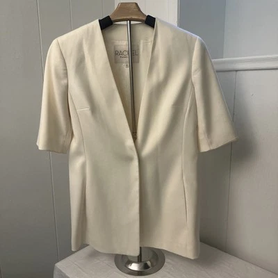 Rachel By Rachel Roy Womens Beige Short Sleeve Blazer Jacket Size 6 - Image 1 of 4