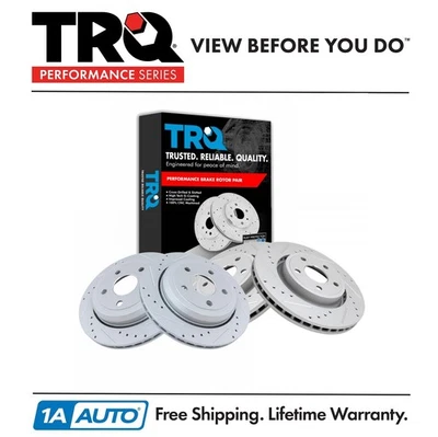 TRQ Front & Rear Brake Performance Rotor Kit Set for Dodge Durango Jeep Cherokee Foto 1 de 4