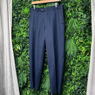 Linea Naturale Luxe Pants Men's 33 Blue Wool Dress Trousers Made In Italy 3120 - Image 1 of 4