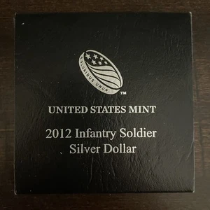United States Mint 2012 Infantry Soldier Proof Silver Dollar box + COA *NO COIN* - Picture 1 of 12