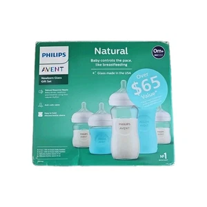 Philips Avent Glass Natural Bottle with Natural Response Nipple Baby Set - Picture 1 of 1