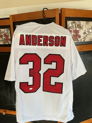 Camiseta deportiva personalizada autografiada certificada por Jamal Anderson (XL para hombre) Foto 1 de 4