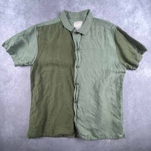 Camicia uomo RVCA colore blocco lino bottoni leggera taglia uomo media - Foto 1 di 8