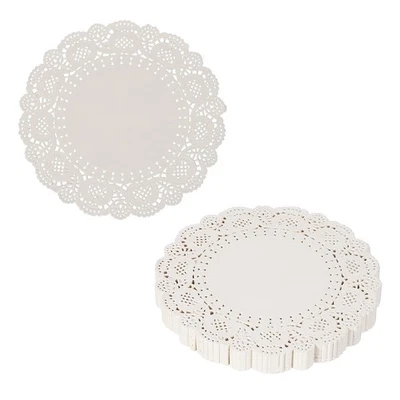 Paper Doilies, Round Lace Paper Placemats, 8" & 200 Pack & White Foto 1 de 4