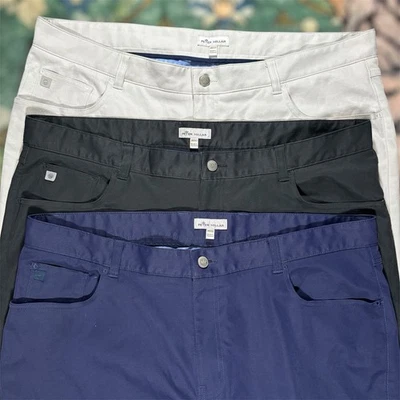 Pantalones de golf Peter Millar eb66 rendimiento absorbente ligeros $168 40x32 lote de 3 Foto 1 de 4