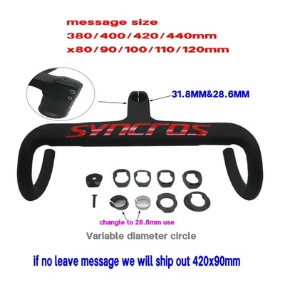 Carbon Handlebars Internal Cable Routing Road Bicycle Handlebar 28.6mm 31.8mm - Image 1 of 4