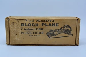Vintage TruTest Block Plane 7" Long 1 5/8" Cutter Adjustable w/ Original Box - Picture 1 of 11