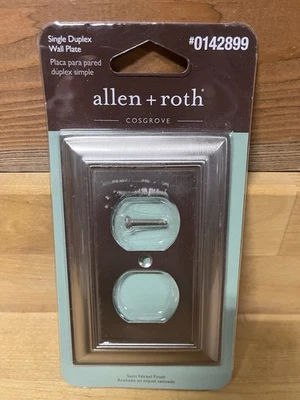 Allen + Roth Cosgrove Placa de Pared Dúplex Única Cubierta de Salida Acabado de Níquel Satinado Foto 1 de 3