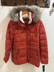 Lauren Ralph Lauren Woman's Down Hooded Winter Parka, Color Burnt Orange Size: S - Picture 1 of 10