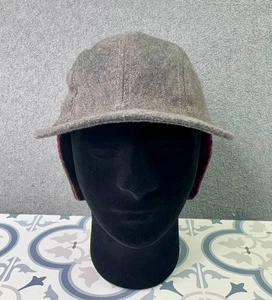 VTG J Crew Oarsman Wool Hat Flannel Lined Men's Size Large Ear Flaps USA Made - Picture 1 of 13