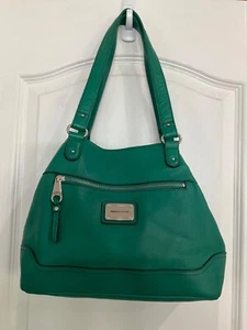 Borsa a mano Stone Mountain doppia tracolla hobo verde grande pelle logo H8 - Foto 1 di 11