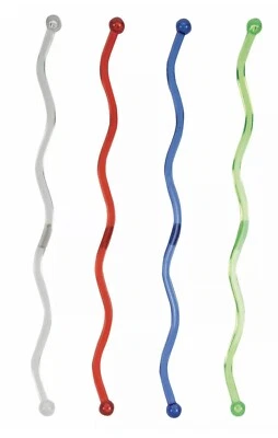 Creative Converting 96 Count Wavy Plastic Stirrers, Assorted Colors 7" tall - Image 1 of 2