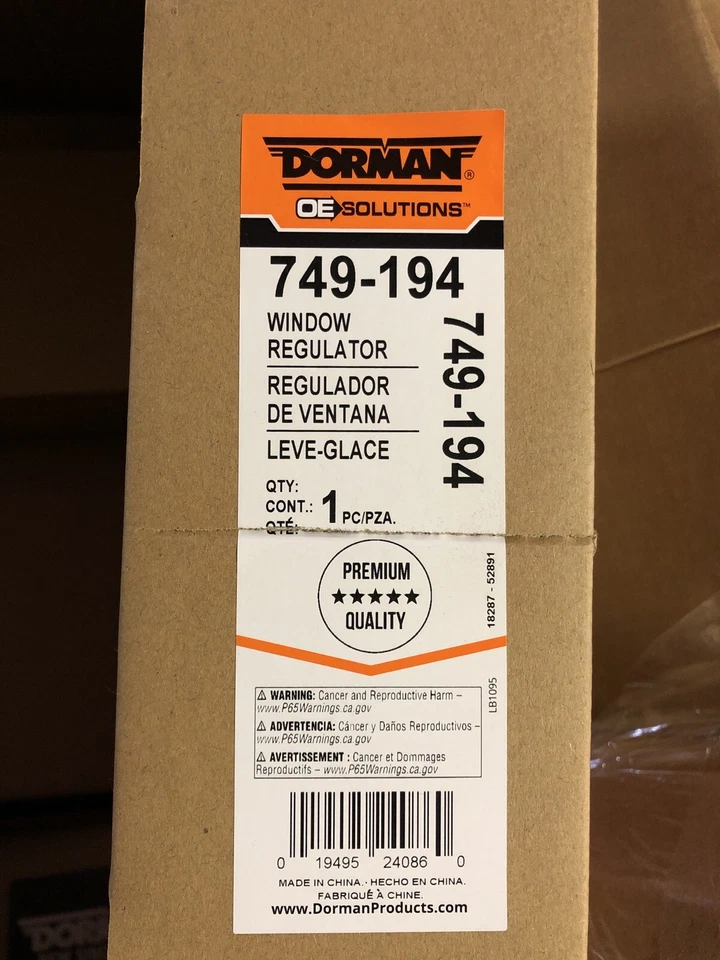 Window Regulator Front Left Dorman 749-194 fits 06-09 Cadillac DTS New - Изображение 1 из 3