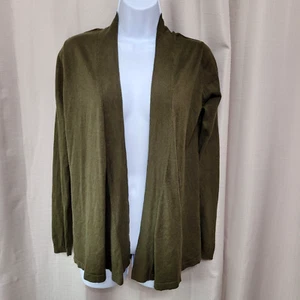 Massimo Dutti Silk Blend Cardigan Sweater Women's Size Medium Olive Green - Picture 1 of 9