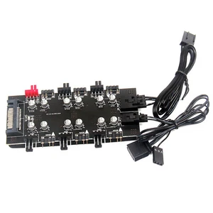12V SATA 1 To 6 Way PWM /ARGB Device Expander 4-Pin Cooling Fans Hub Splitter D - Afbeelding 1 van 11