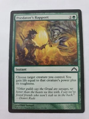 MTG Magic The Gathering Card Predator's Rapport Instant Green  Gatecrash 2013 - Image 1 of 2