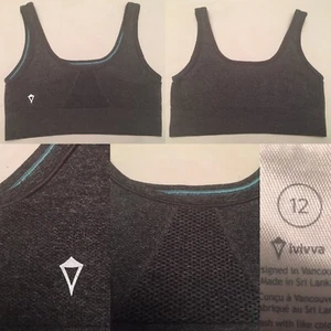 Ivivva Sports Bra Girls 12 Grey Heathered By Lululemon Fly Tech Longline EUC - Bild 1 von 12