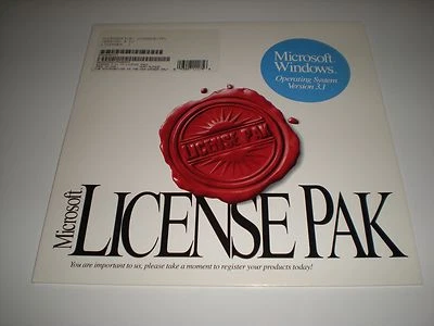 Microsoft Windows 3.11 license pak only.  No disks, media or manuals. Genuine.  - Image 1 of 3