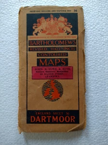 Vintage Bartholomäus überarbeitete halbe Zoll konturierte TUCH Karte braune Abdeckung - Bild 1 von 1