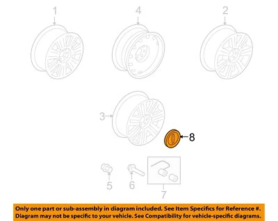 Ford OEM 06-10 Mark LT, cubiertas de ruedas de navegador tapa de ajuste AL7Z1130B Foto 1 de 2