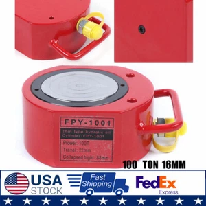 100 Ton Hydraulic Cylinder Jack 200cc Stroke Ram Low Profile Flat Lift Cylinder - Picture 1 of 10