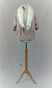 River Island Faux Trim Cropped Waterfall Blazer Dark Beige Size 8 Uk CR111 EE 13 - Picture 1 of 8
