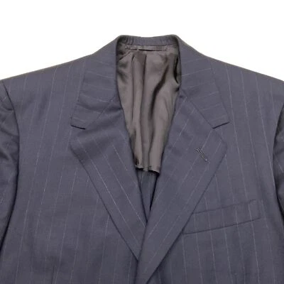 Traje De Colección Oxxford Manhattan Azul Marino Rayas Años 90 Dos Piezas Talla 43L Super 100’s Foto 1 de 4