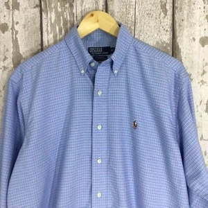 POLO Ralph Lauren Men's Shirt 15.5 Fits as LARGE Yarmouth Cotton Oxford Check - Picture 1 of 7
