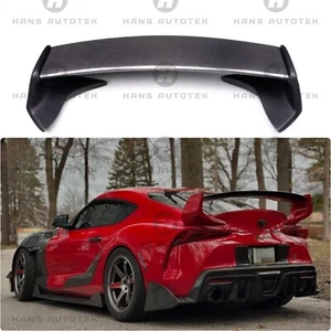 REAL CARBON FIBER STREET H STYLE REAR TRUNK WING FOR TOYOTA SUPRA MK5 A90 GR GTS - Picture 1 of 9