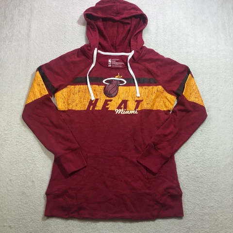 Miami Heat Hoodie Womens Medium Red Yellow Light Sweatshirt Pullover NBA Cover