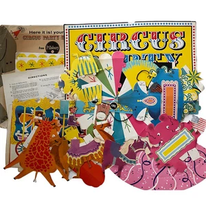 Vintage 1961 Pillsbury Circus Party Kit Mid Century Ephemera 3-D Animal 60s - Bild 1 von 23