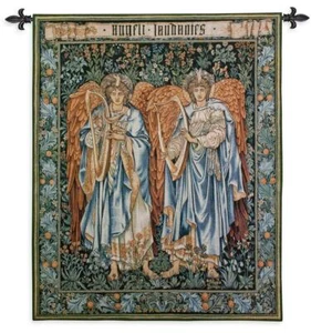 44x53 ANGELI LAUDANTES Angel William Morris Tapestry Wall Hanging - Picture 1 of 1