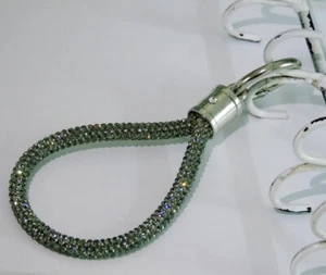 SCHLÜSSELANHÄNGER BLACK DIAMOND Grau /Silber Rhinestone Rope/Glitzerkordel Band - Picture 1 of 2