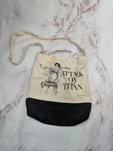 Attack On Titan Tasche Buch Lebensmittelgeschäft wiederverwendbar Canvas Baumwolle Anime weiß schwarz Balken - Bild 1 von 9