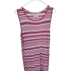 Maxi vestido mediano de terciopelo a rayas rosa y crema marca para mujer - Imagen 1 de 9