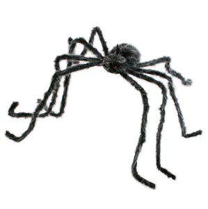 Riesige bewegliche gruselige pelzige Spinne Halloween Requisite 90" hängende Dekoration, grau - Bild 1 von 1