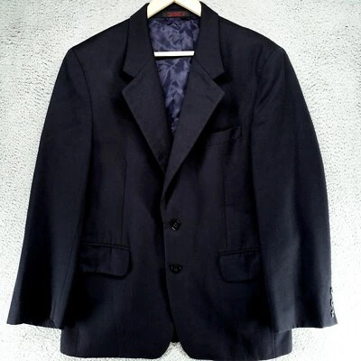 Chaqueta Blazer English Manor Para Hombre 40R Azul 100% Lana Pura 2 Bolsillos con Botones S-37 Foto 1 de 4