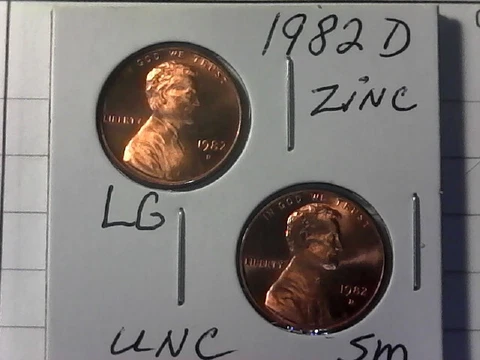 1982 D Lincoln Penny Small & Large Date ZINC UNCIRCULATED Cover