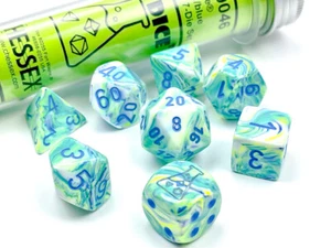 Chessex 30046 Festive® Polyhedral Garden/blue 7-Die Set Lab Dice 5 - Picture 1 of 3