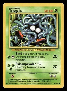 1999 Pokémon Base Set Unlimited TANGELA 66/102 LP - Picture 1 of 2