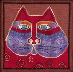 Cross Stitch Kit ~ Laurel Burch / Mill Hill Red Cat #LB30-5115 (AIDA) - Picture 1 of 4