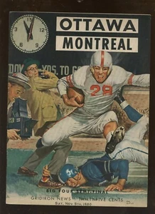 November 5 1960 CFL Football Program Ottawa Rough Riders vs Montreal Alouettes - Picture 1 of 1