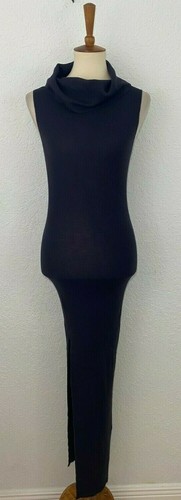 Abito body donna Rick Owens scollo cappuccio prugna taglia media