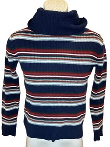 Vintage 60s Women's Striped Turtleneck Crop Sweater Fits SIze S - Picture 1 of 3