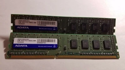 ADATA 4GB(2X2GB) PC3-10600 DDR3-1333MHz non-ECC Unbuffered CL9 240-Pin DIMM S-RK - Image 1 of 2